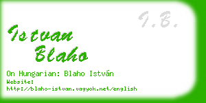 istvan blaho business card